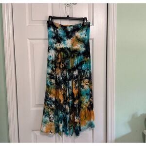 Earthbound Trading Co Tie Dye Pants Sz Medium Wide Leg Boho Festival Hippie M